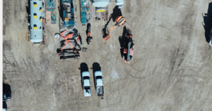 Arial view of project cargo at Port City in sabine Pass texas